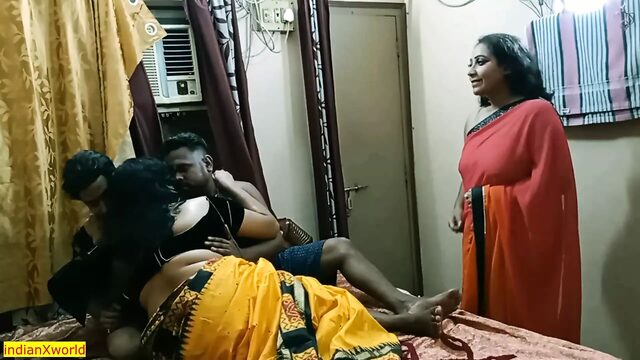 Indian Bhabhi shared sister with us!! Best Hindi hardcore group sex