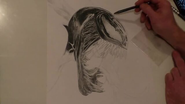 Веном - простым карандашом.Venom pencil drawing. Рисунок карандашом